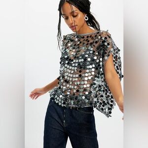 Free People Vee Sequin Tank